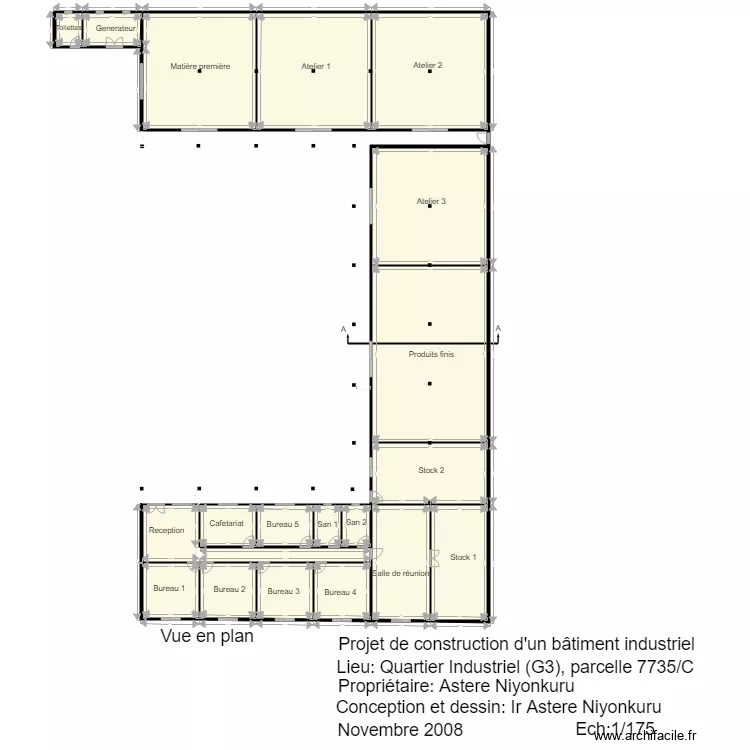 Vue en plan Q10 norme. Floor plan with 