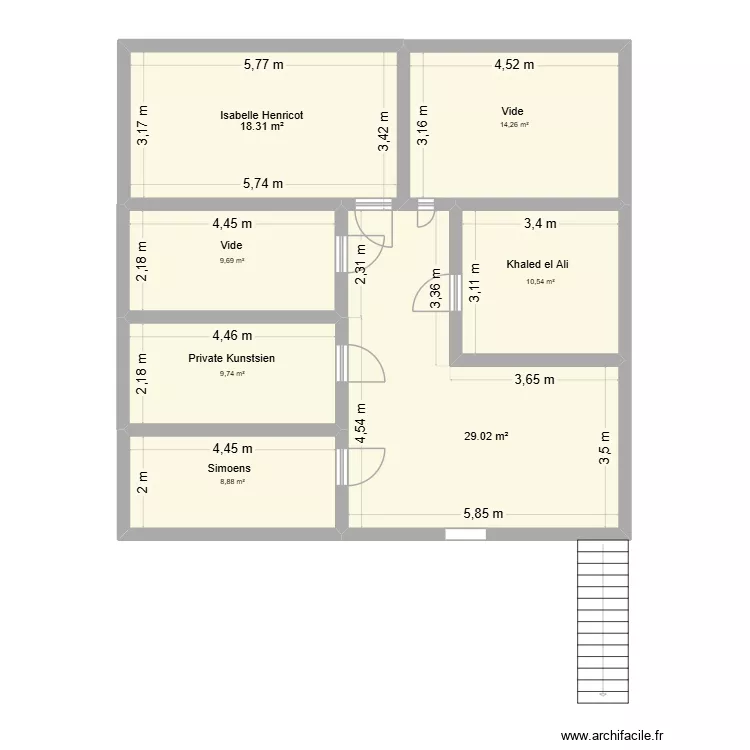 37 mezza 2. Floor plan with 6  and 99 m²