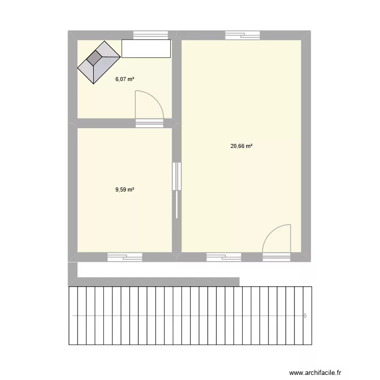 Cozinha Velha. Floor plan with 3  and 36 m²