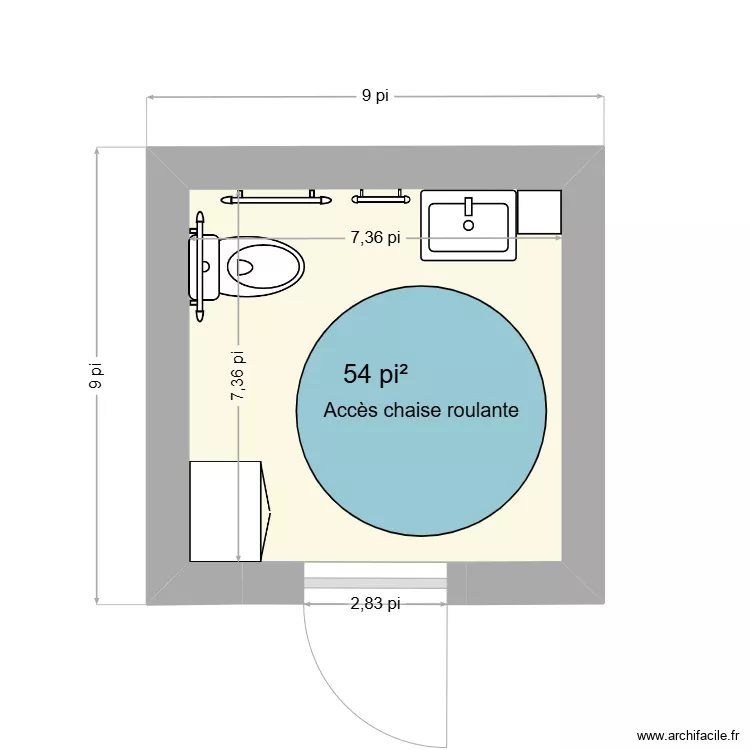 Salle de bain ext patinoire. Floor plan with 