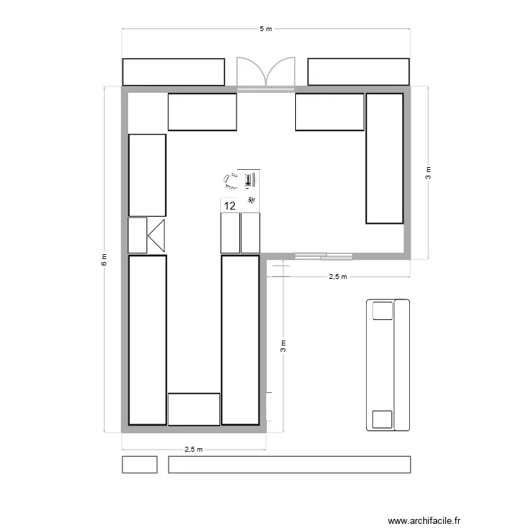 Bản vẽ nh&agrave; thuốc. Floor plan with 1  and 20 m²