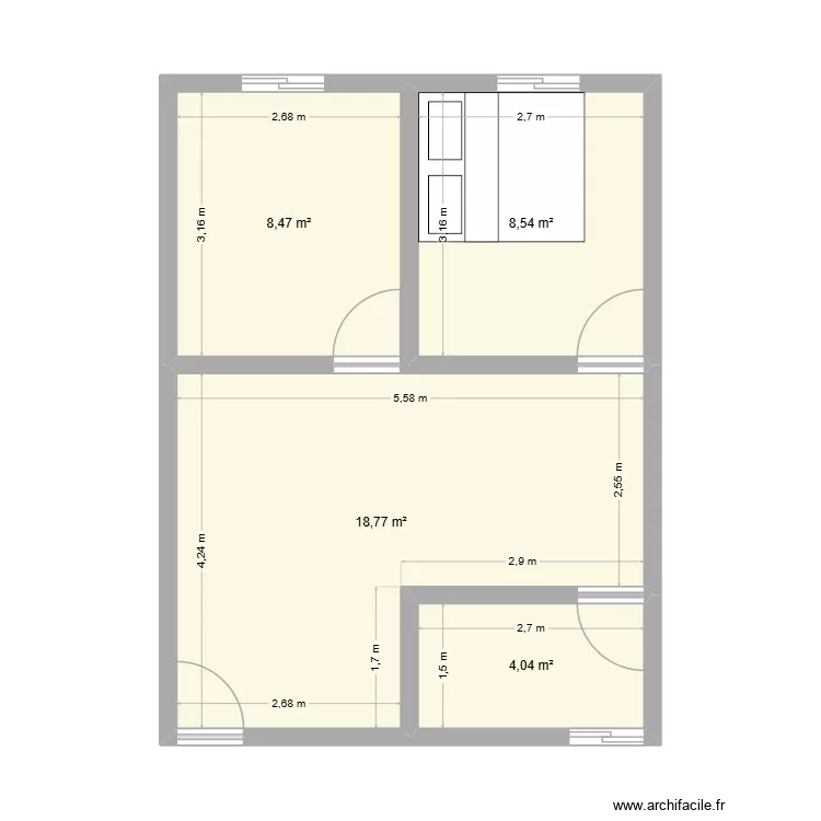 casa. Floor plan with 4  and 40 m²