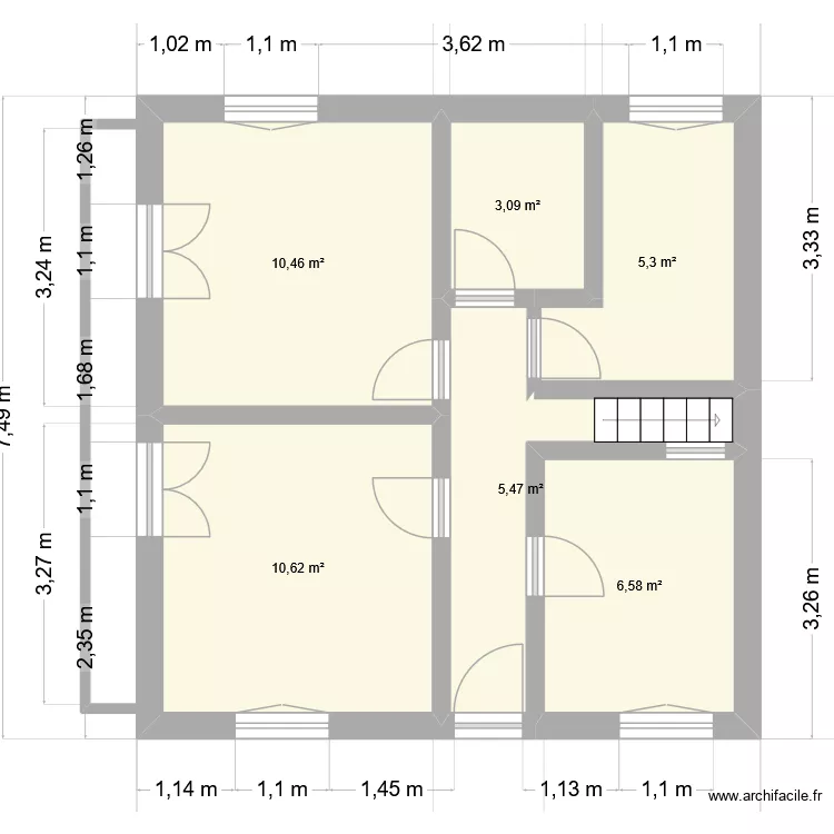 1 andar. Floor plan with 6 Rooms and 42 m² 1 andar. Floor plan with 6 Rooms and 42 m²