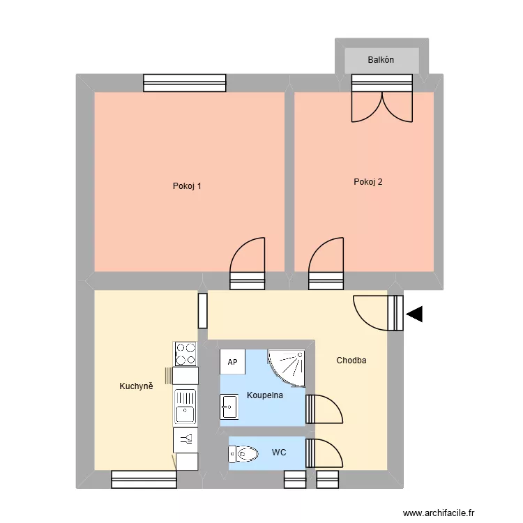 Gajdo&scaron;ova 2279, byt 3. Floor plan with 12  and 181 m²