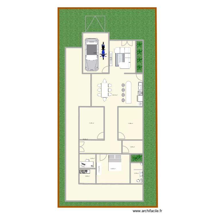Casa plano2. Floor plan with 12  and 180 m²