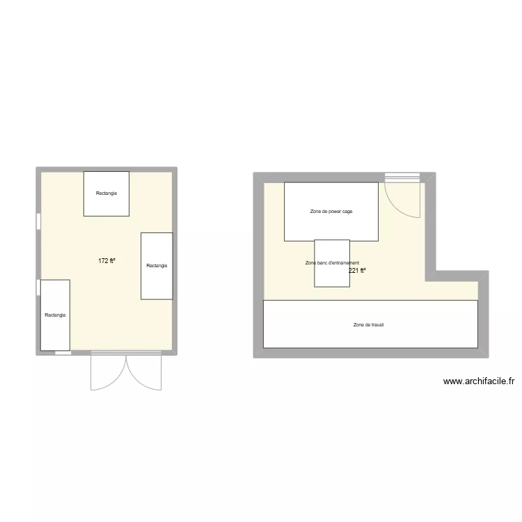 Cabanon. Floor plan with 