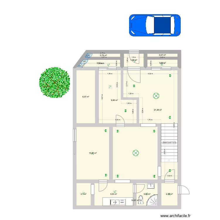 TENGCO HOUSE. Floor plan with 14  and 83 m²