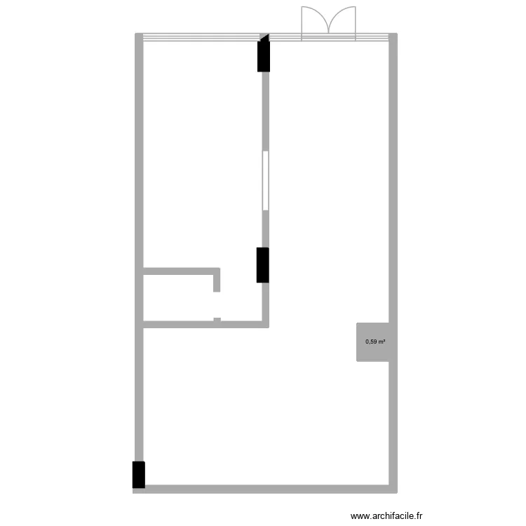 Empty. Floor plan with 1  and 1 m²