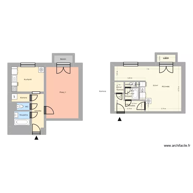 Lipová 2903 byt 18. Floor plan with 21 Rooms and 195 m² Lipová 2903 byt 18. Floor plan with 21 Rooms and 195 m²