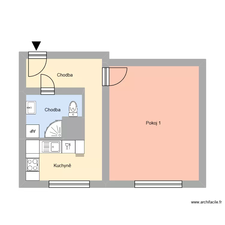 Tylova 2787, byt 5. Floor plan with 