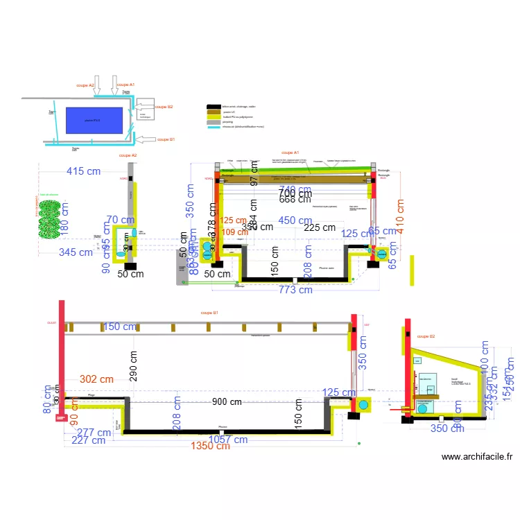 piscine coupe avril 2023 v5. Floor plan with piscine coupe avril 2023 v5. Floor plan with