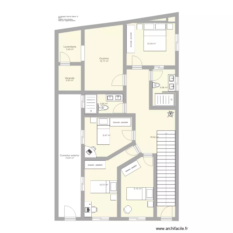 Gremio 16 piso 1 vers&atilde;o final. Floor plan with 