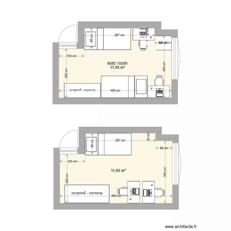 kids room. Floor plan with kids room. Floor plan with