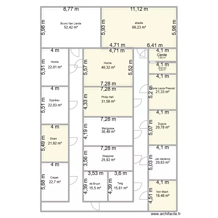 31 mezza. Floor plan with 18  and 462 m²