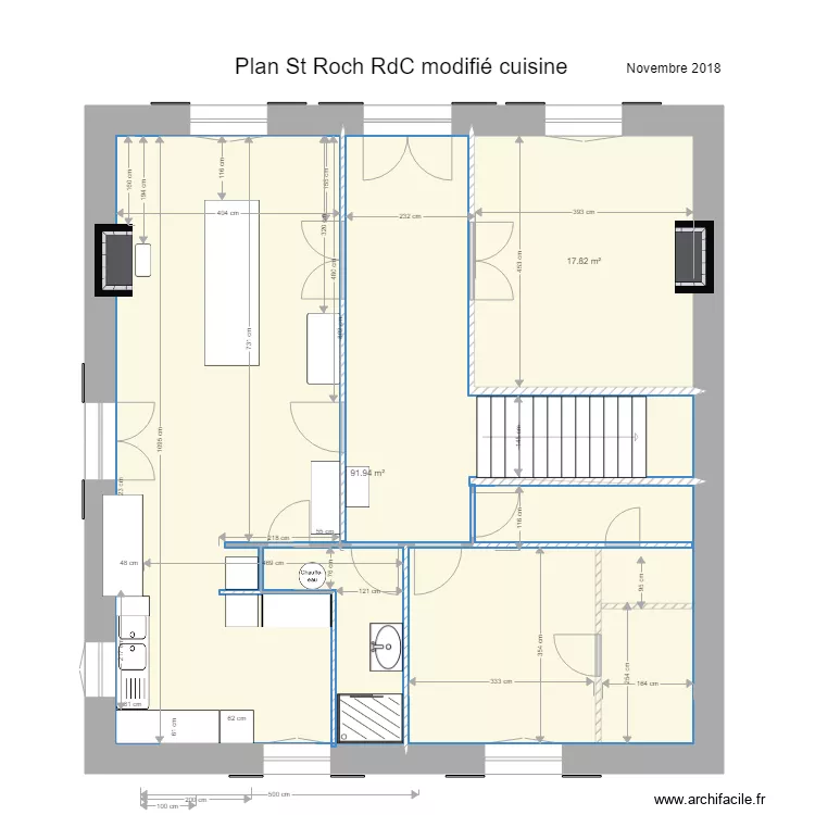 St Roch RdC modifié cuisine agrandie 1. Floor plan with St Roch RdC modifié cuisine agrandie 1. Floor plan with