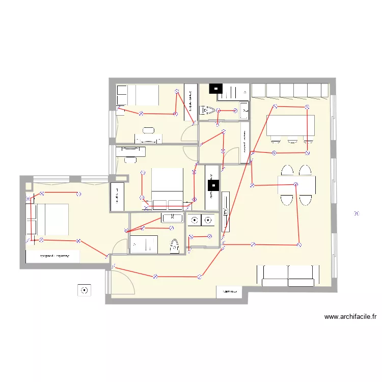 monica modesto plano iluminacion. Floor plan with 