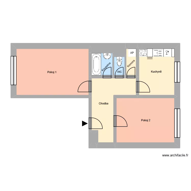 Gregorova 2426, byt 7. Floor plan with 13  and 178 m²