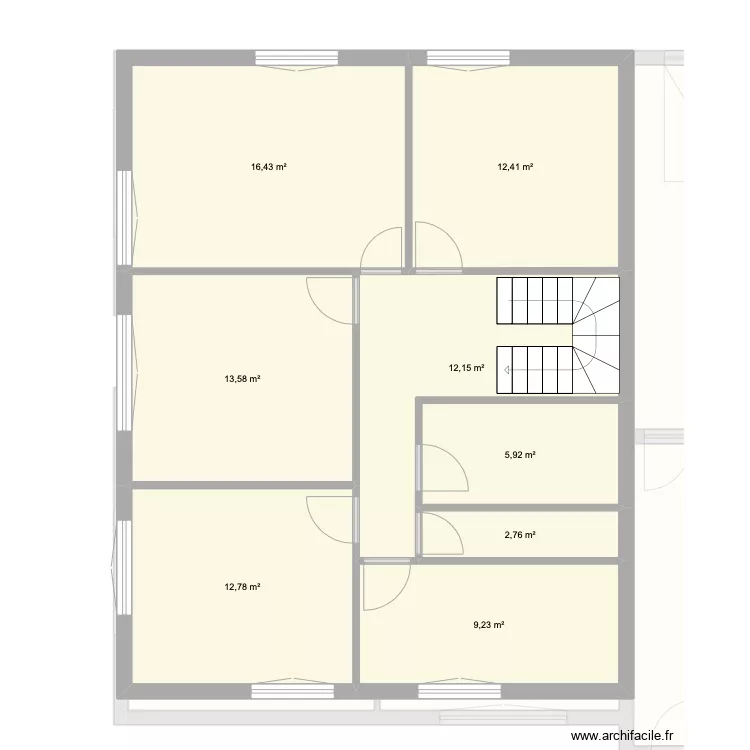 etat actuel Mezirvin avec &eacute;tage. Floor plan with 