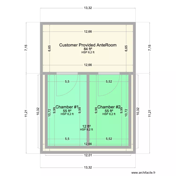 UC Davis 2 Rooms. Floor plan with 
