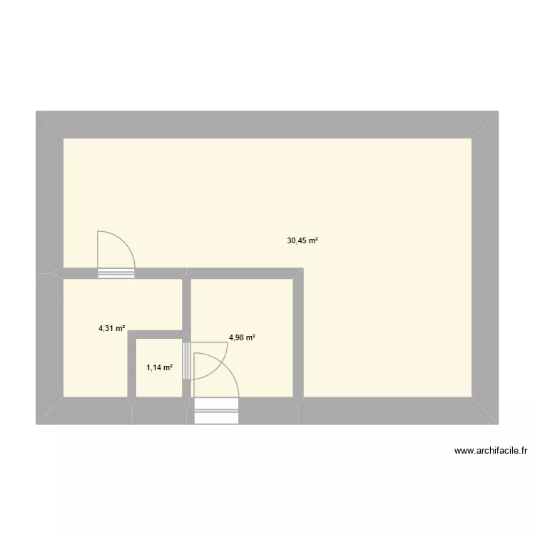 Projet L&eacute;andre no1. Floor plan with 4  and 41 m²