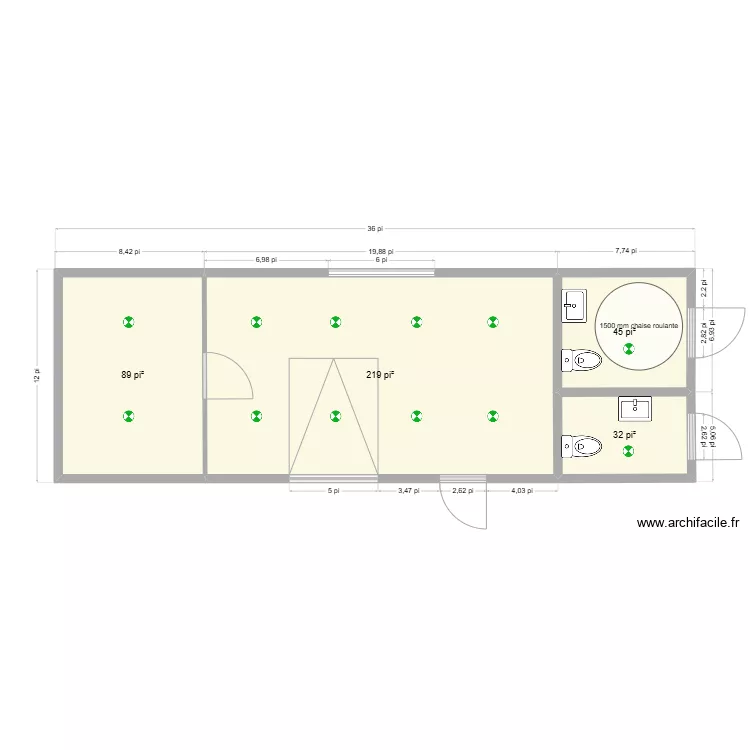 Abris terrain baseball. Floor plan with 