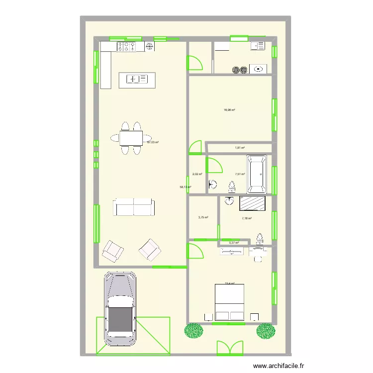 casita. Floor plan with 10  and 325 m²