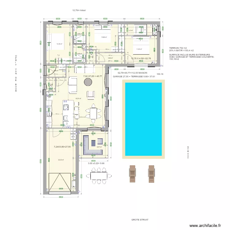 evi muren 31 RESULTAAT ZONDER FRIGO. Floor plan with 
