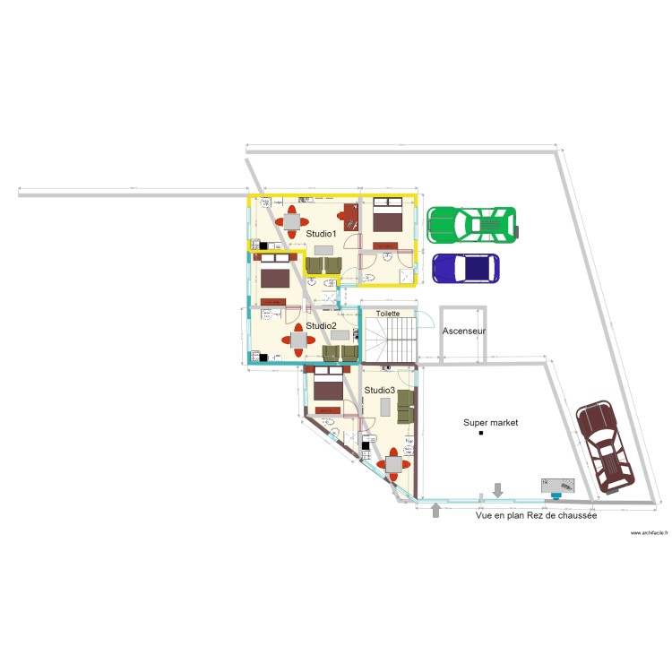 Charles appartments rez de chauss&eacute;e v2. Floor plan with 0 room and 0 m2