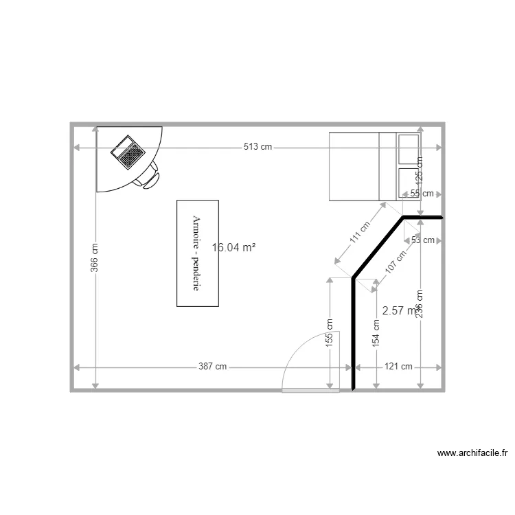 chambre antoine juin 2022. Floor plan with 