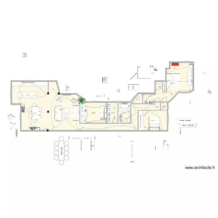 ferraz 54 cama principal invertida luces techo florin. Floor plan with 