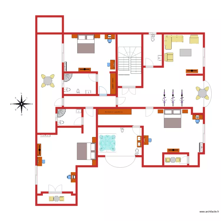 jocelyn Benin premier etage. Floor plan with 