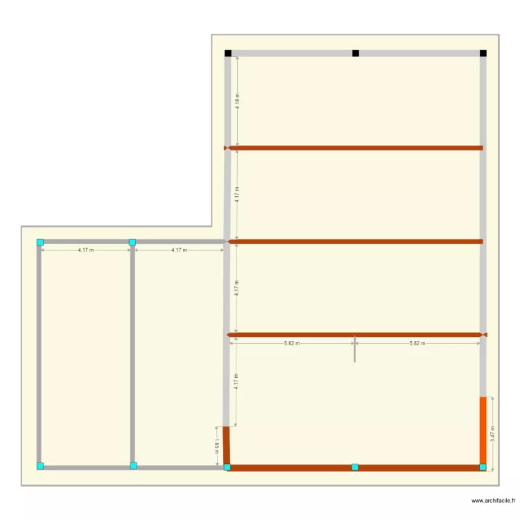 New hangar extension. Floor plan with 