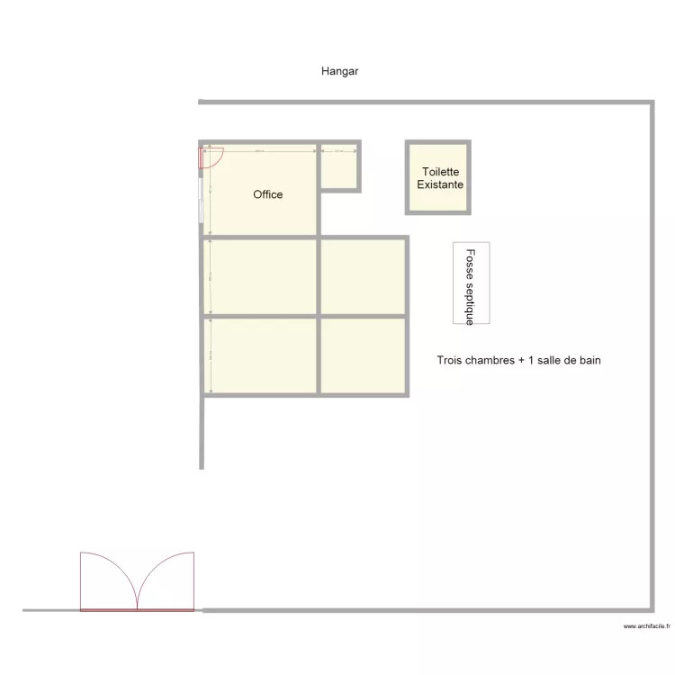 Construction extra hangar hercule. Floor plan with 