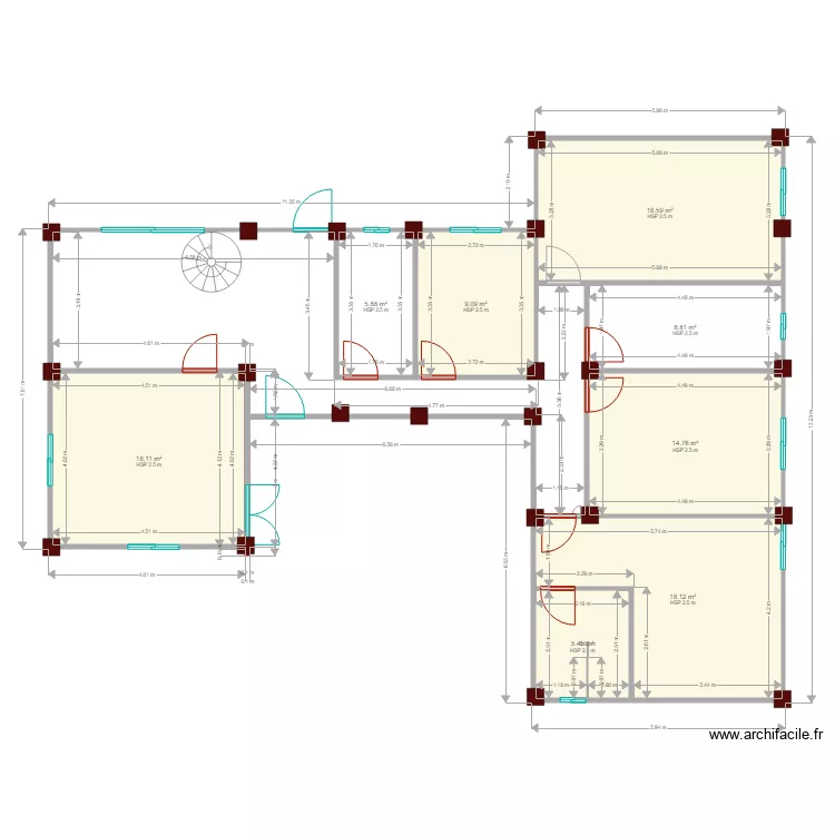 fondations. Floor plan with 