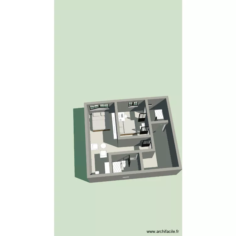 Block two. Floor plan with 2 Rooms and 51 m² Block two. Floor plan with 2 Rooms and 51 m²