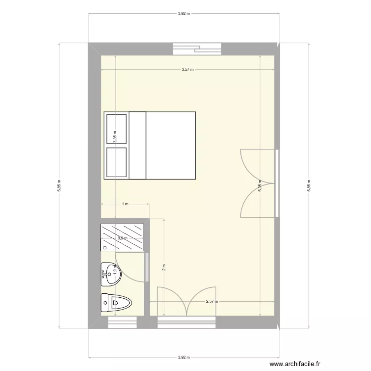 Behenjy - petite maison ext. Floor plan with 2 Rooms and 19 m² Behenjy - petite maison ext. Floor plan with 2 Rooms and 19 m²