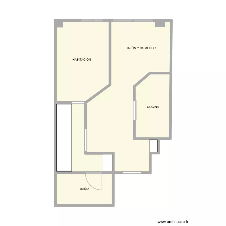 Casa Amueblada. Floor plan with 6  and 41 m²