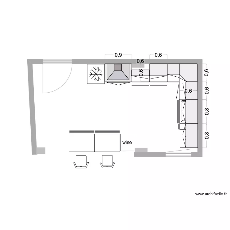 Kitchen 2. Floor plan with 