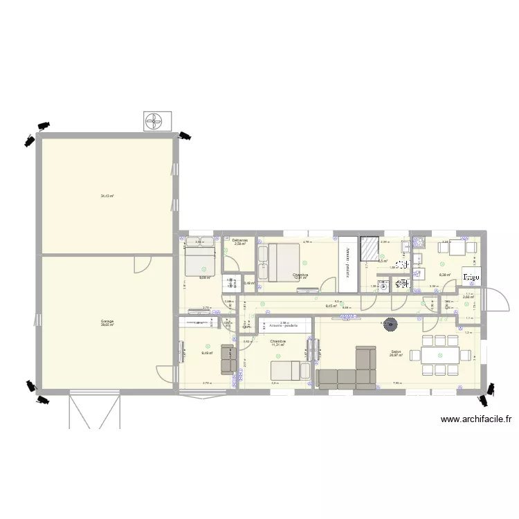 Maisone Brachamps Solution 2. Floor plan with 14 Rooms and 174 m² Maisone Brachamps Solution 2. Floor plan with 14 Rooms and 174 m²