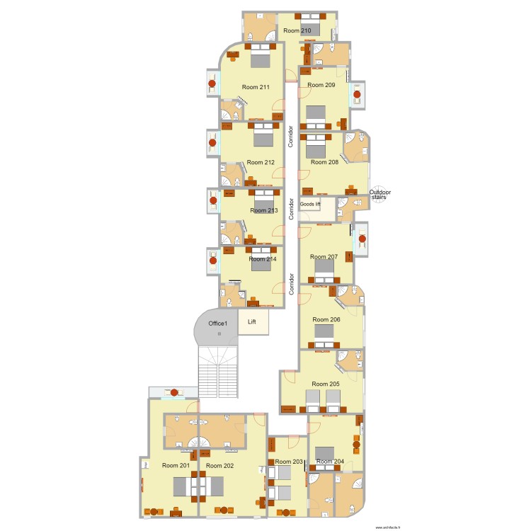 mirador hotel first floor. Floor plan with 0 room and 0 m2