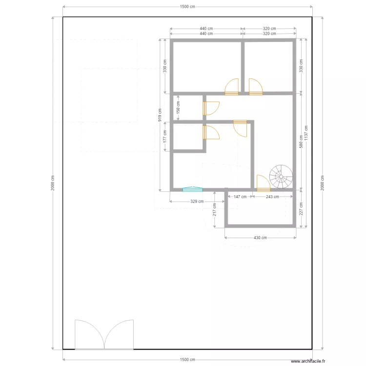 structure etage. Floor plan with 