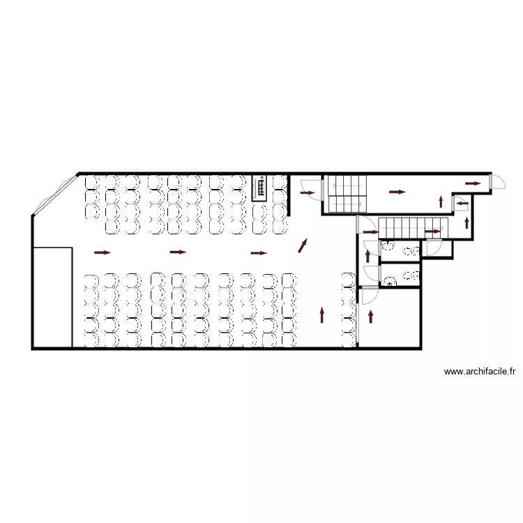 plan evacuaci&oacute;n Sal&oacute;n del Reino de Motilla. Floor plan with 