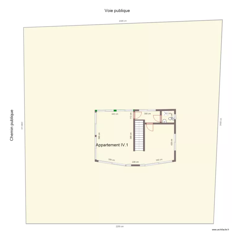 appartements INSS 3eme  etage. Floor plan with 