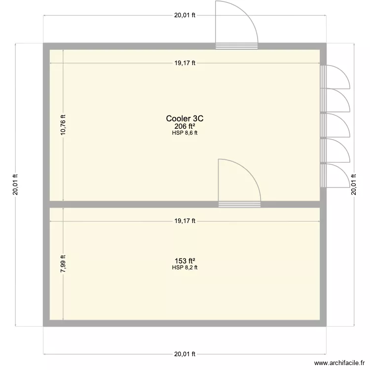 Cooper 2 Room. Floor plan with 