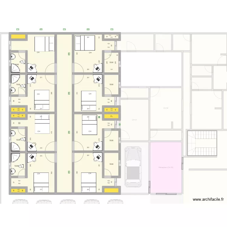 5-Plan Nouveau Bouaké avec R+1. Floor plan with 5-Plan Nouveau Bouaké avec R+1. Floor plan with