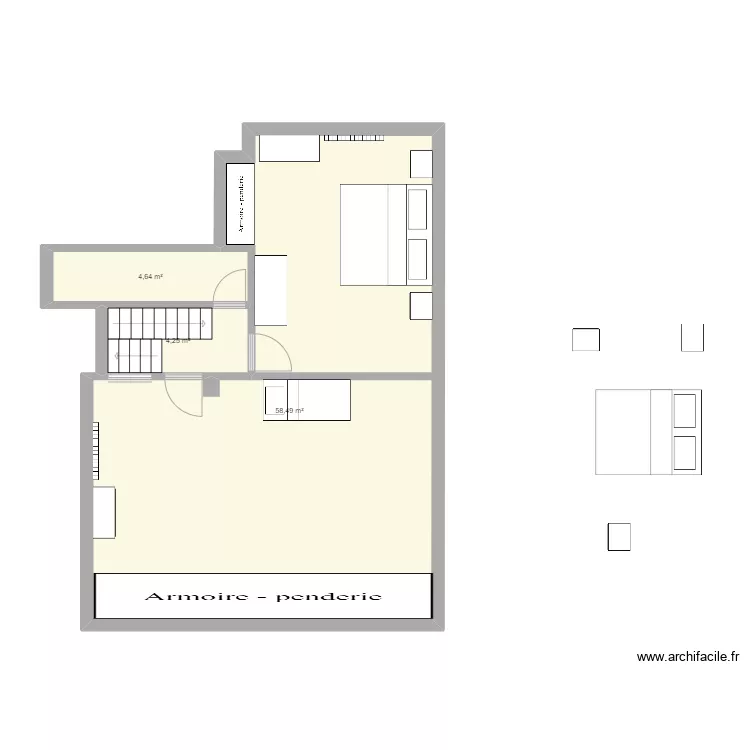 Mansarda 2. Floor plan with 