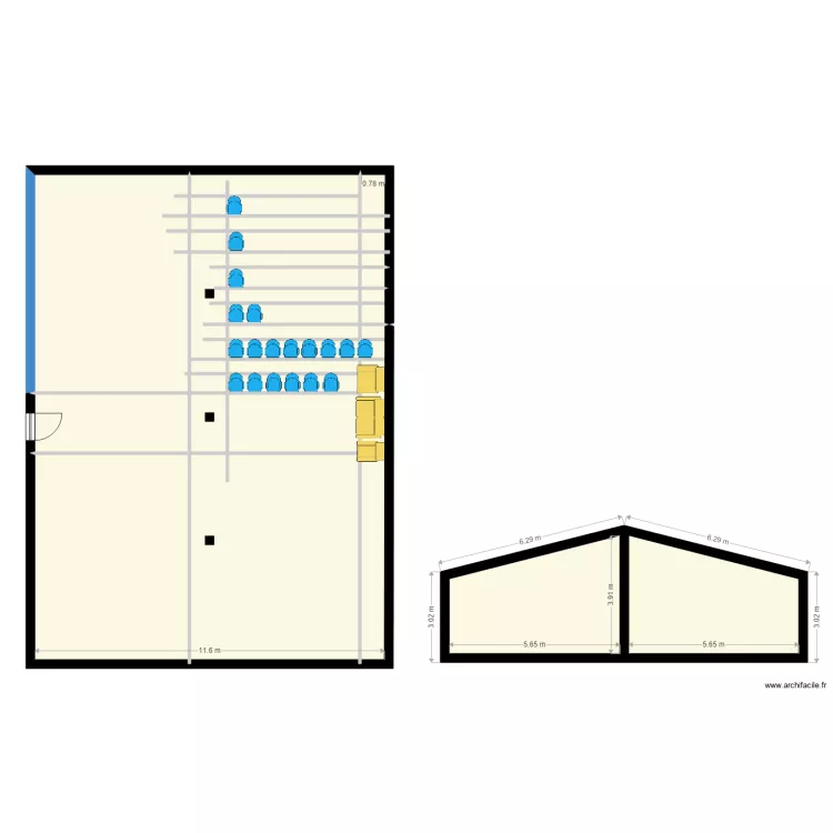 salle de reception Q10. Floor plan with 