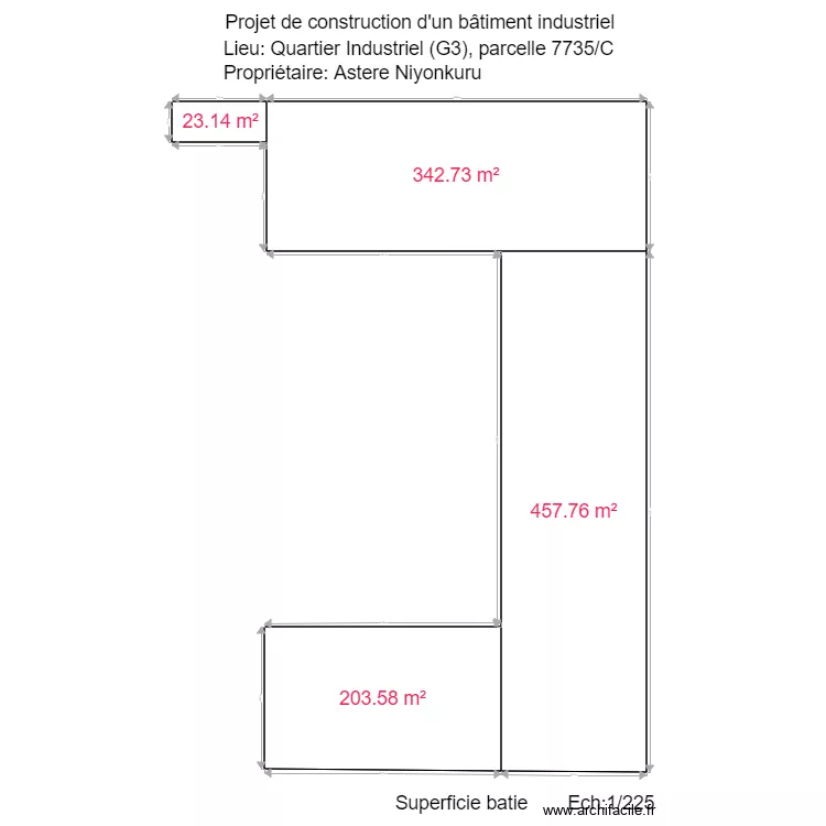 calcul surface batie. Floor plan with 