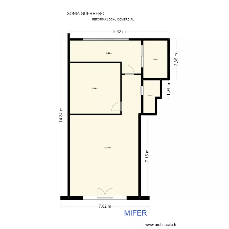 Sonia Guerrero (Reforma local comercial) basico cotas. Floor plan with 