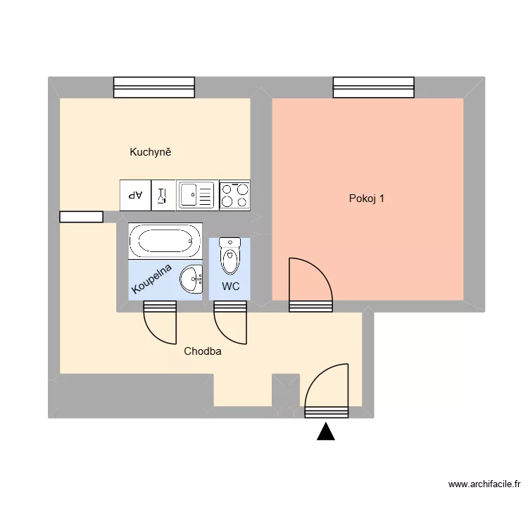 Sokolsk&aacute; tř&iacute;da 2540, byt 2. Floor plan with 12  and 157 m²